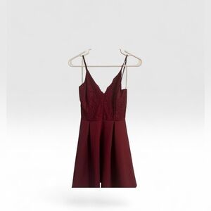 NWT Charlotte Russe Burgundy Lace Dress S